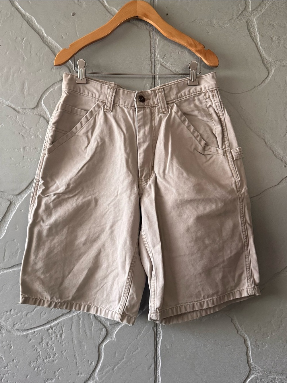Old Navy Painters Jeans Carpenter Utility Shorts Khaki W30 Y2K